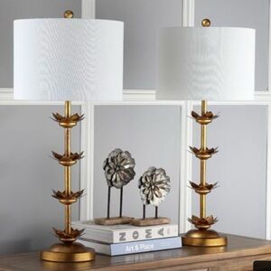 Safavieh Lani Table Lamps with White Shades SET of 2